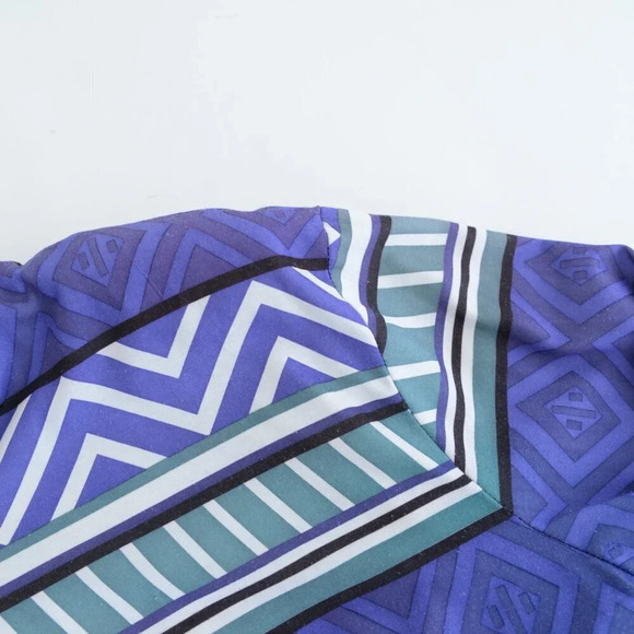 Vintage 90S TanJay Purple & Green Aztec Zip Up Lightweight Bomber Jacket M - Picture 10 of 16